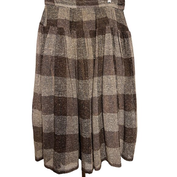 Carole Little for Saint Tropez West Midi Skirt SZ 6 Plaid Boho Chic Y2K - Picture 1 of 12